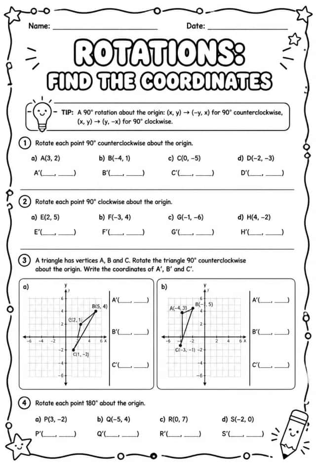 Rotations: find the coordinates