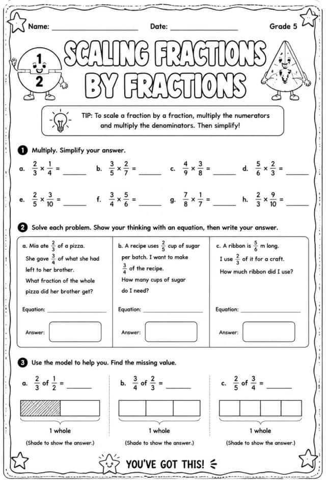 Scaling fractions by fractions