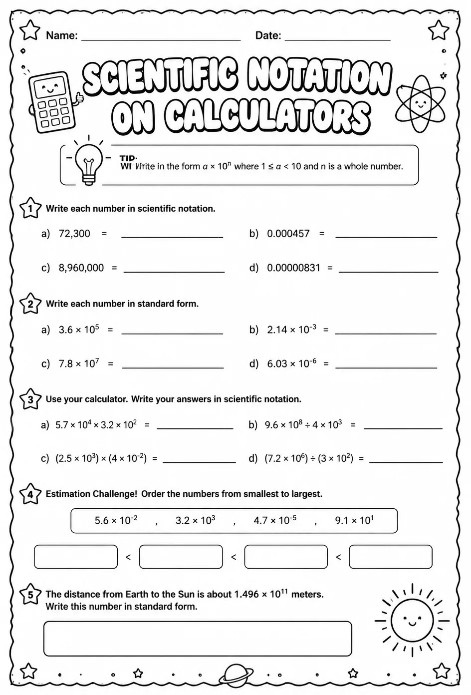 Scientific notation on calculators