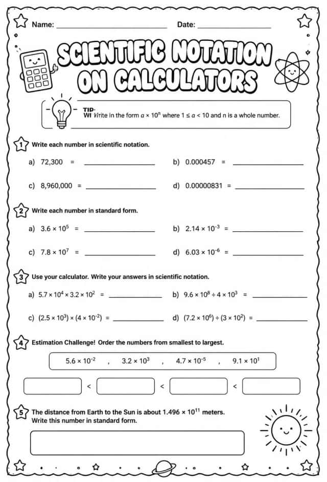 Scientific notation on calculators