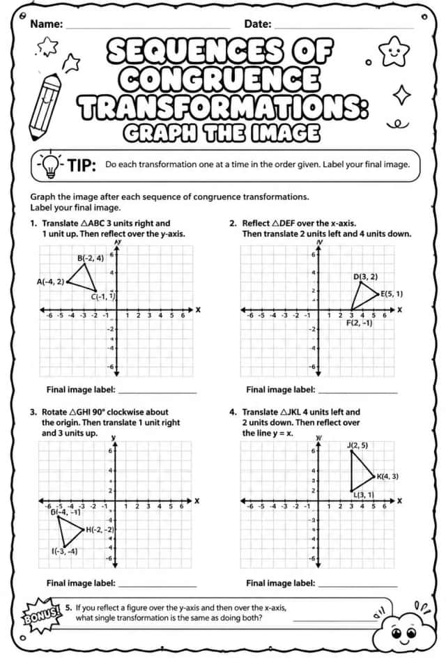 Sequences of congruence transformations: graph the image