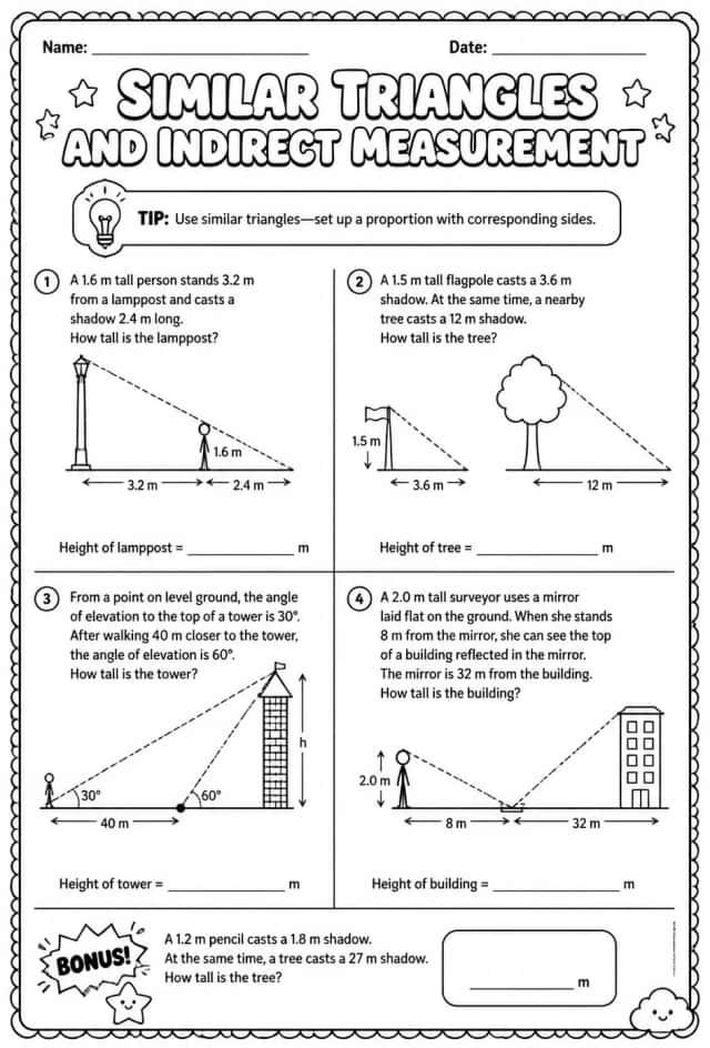 Similar triangles and indirect measurement