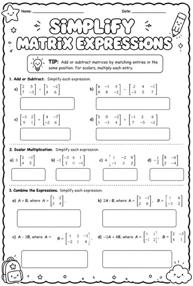 Simplify matrix expressions
