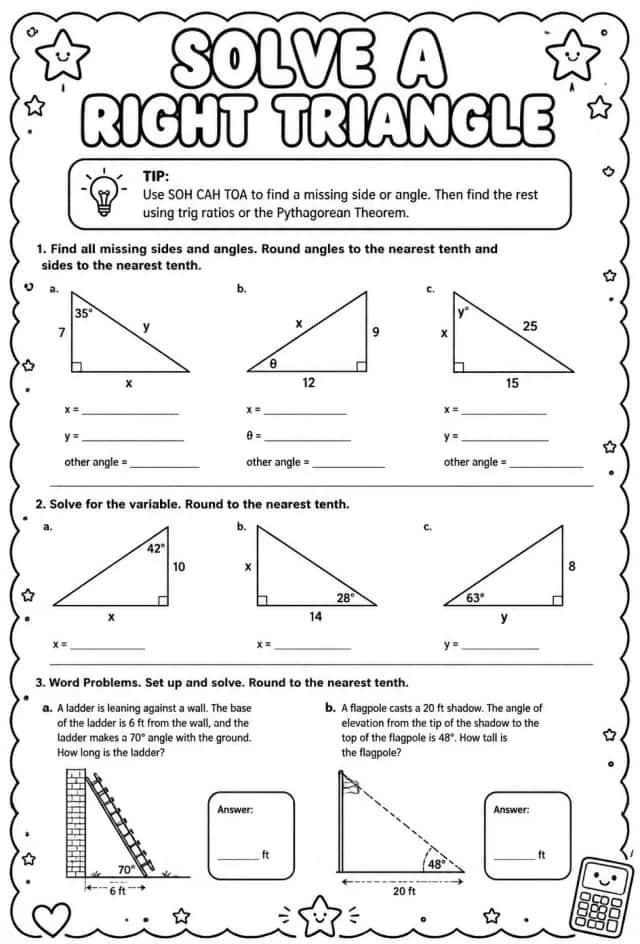 Solve a right triangle