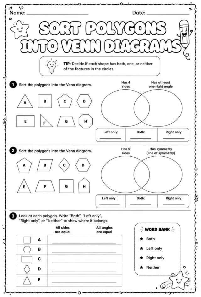 Sort polygons into Venn diagrams