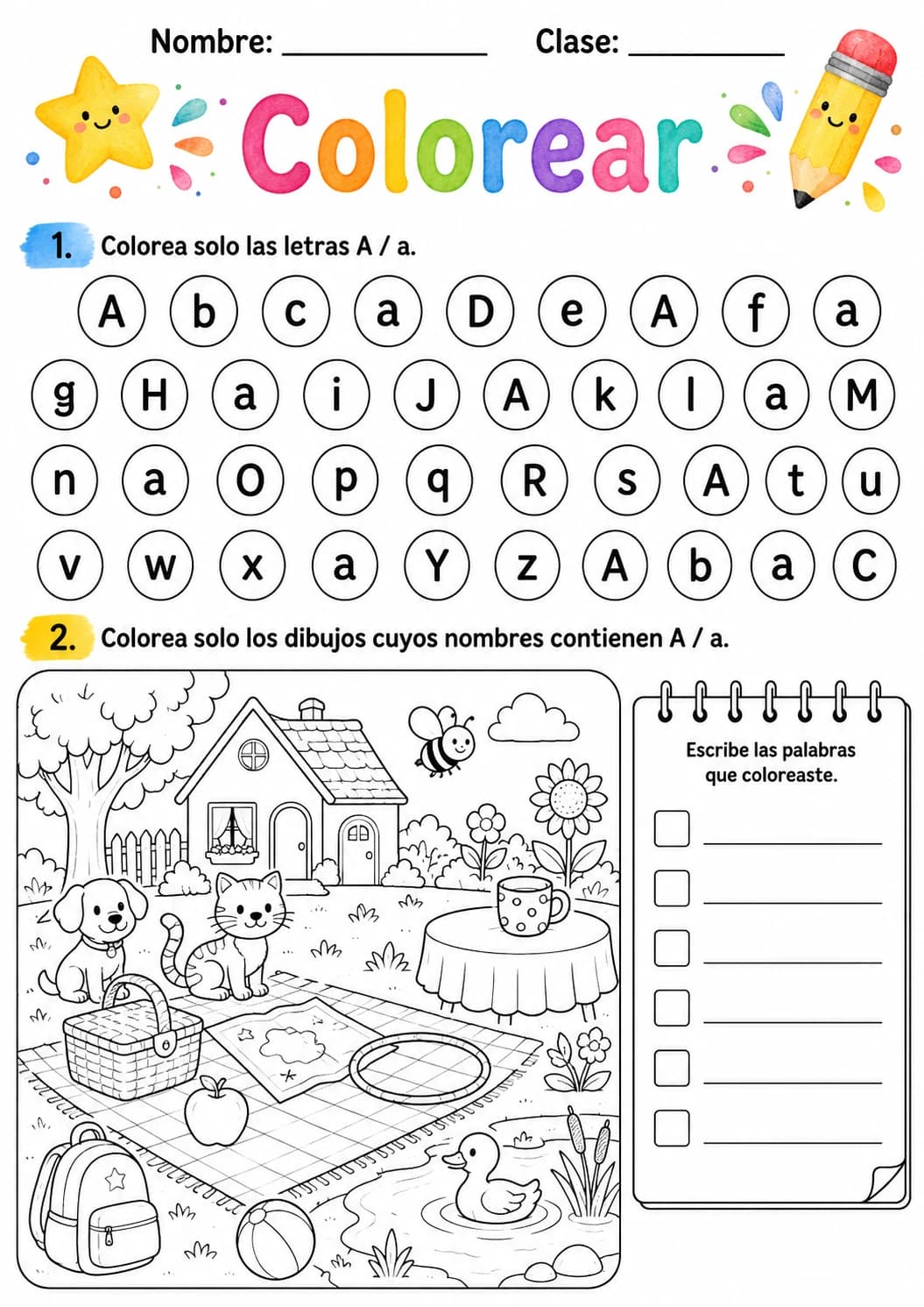 Spanish Letter A Phonics Worksheets Pack page 9 printable worksheet preview