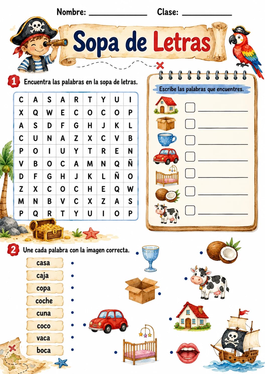 Spanish Letter C Phonics Worksheets Pack page 4 printable worksheet preview