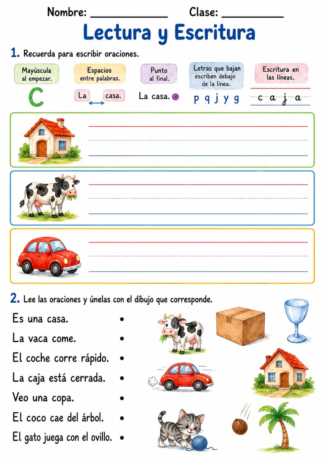 Spanish Letter C Phonics Worksheets Pack page 8 printable worksheet preview