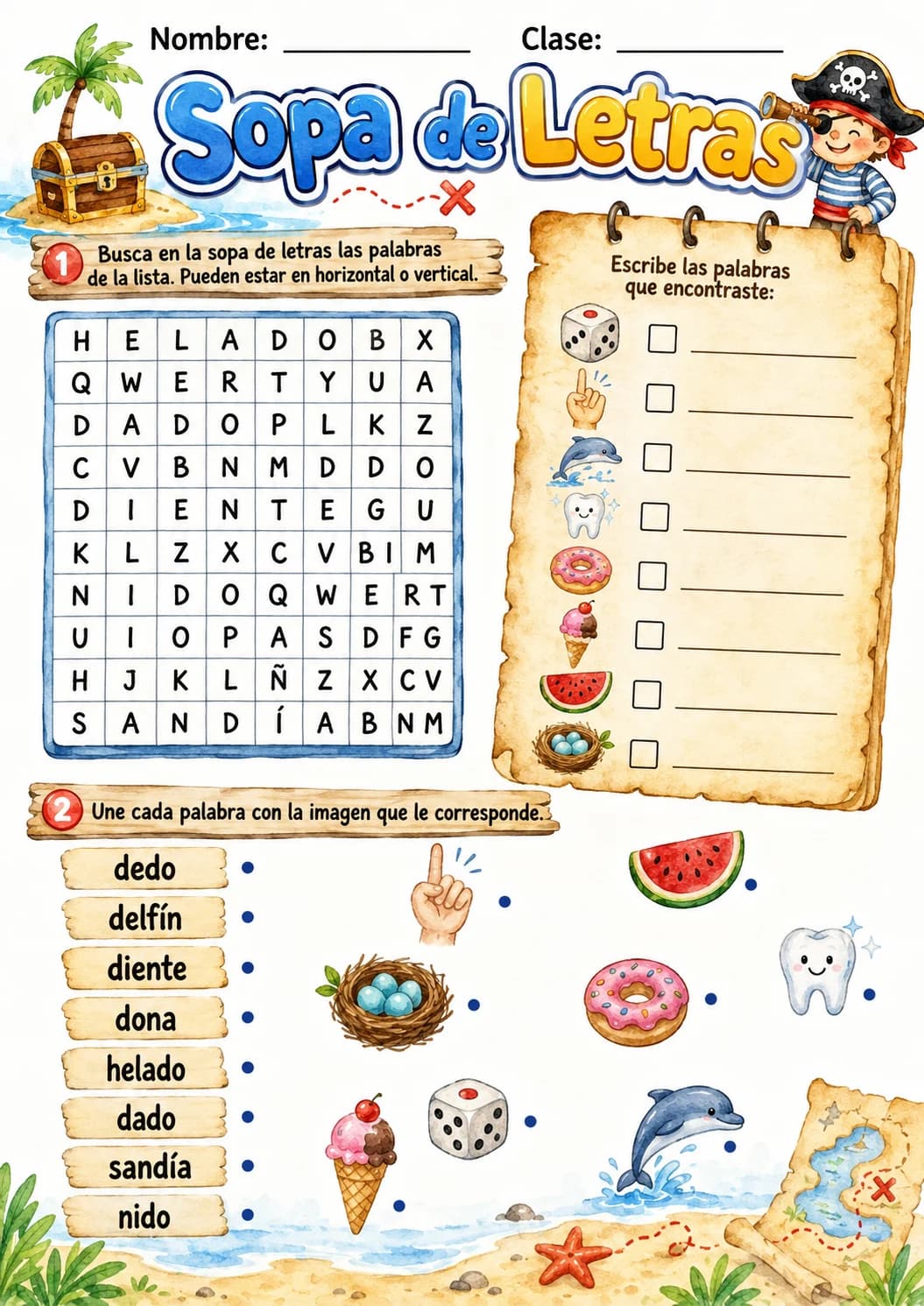 Spanish Letter D Phonics Worksheets Pack page 5 printable worksheet preview