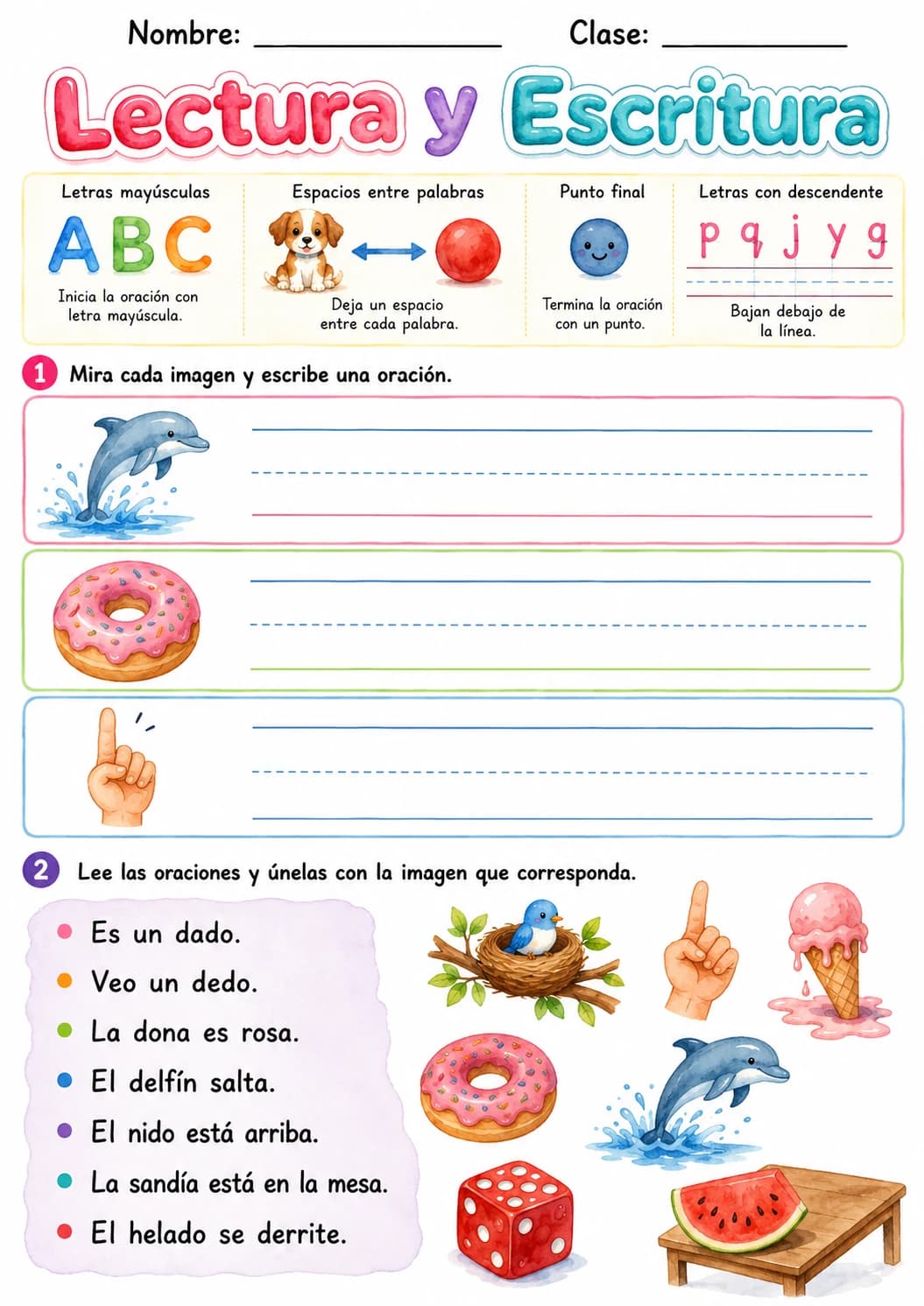 Spanish Letter D Phonics Worksheets Pack page 7 printable worksheet preview