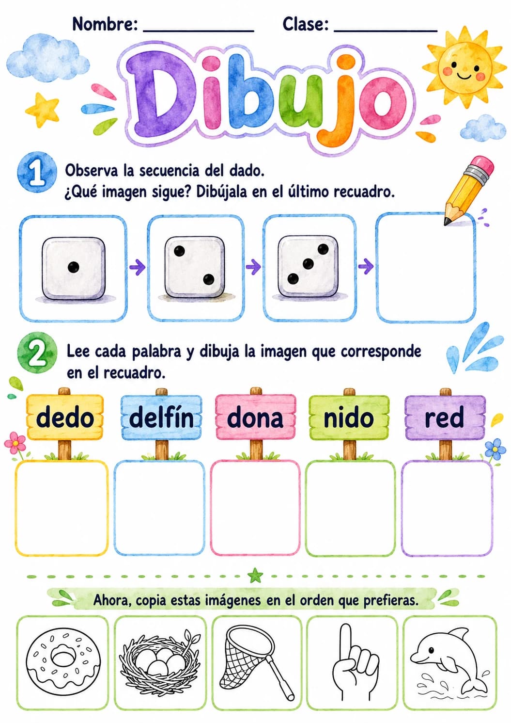 Spanish Letter D Phonics Worksheets Pack page 8 printable worksheet preview