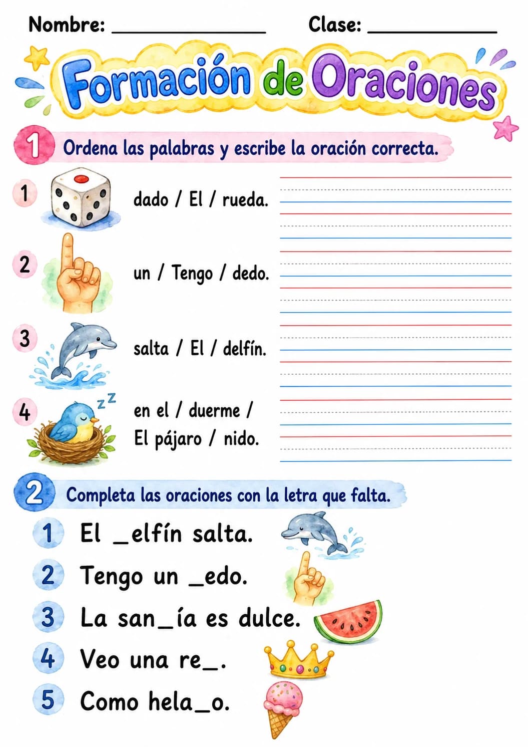Spanish Letter D Phonics Worksheets Pack page 10 printable worksheet preview