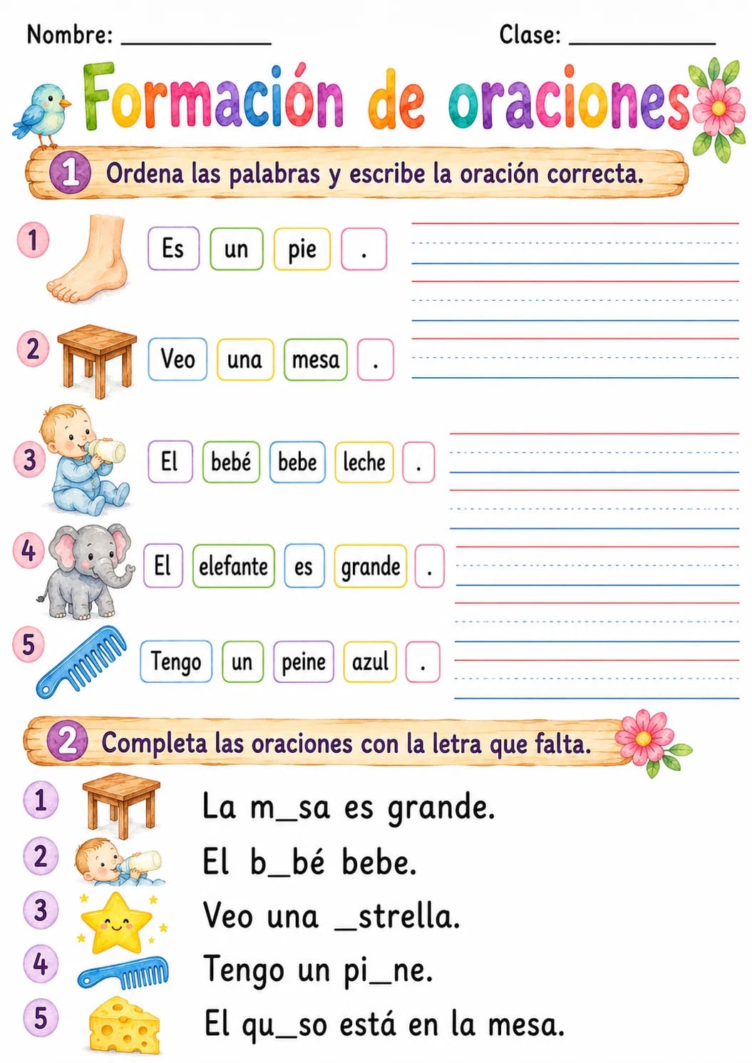 Spanish Letter E Phonics Worksheets Pack page 9 printable worksheet preview