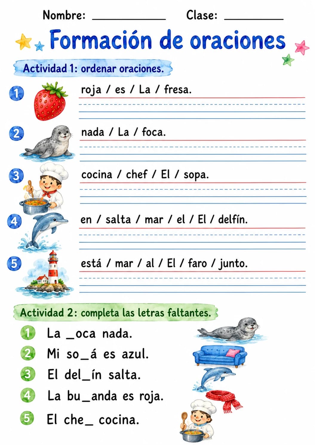 Spanish Letter F Phonics Worksheets Pack page 7 printable worksheet preview