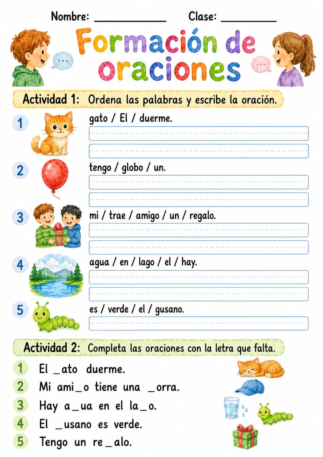 Spanish Letter G Phonics Worksheets Pack page 6 printable worksheet preview