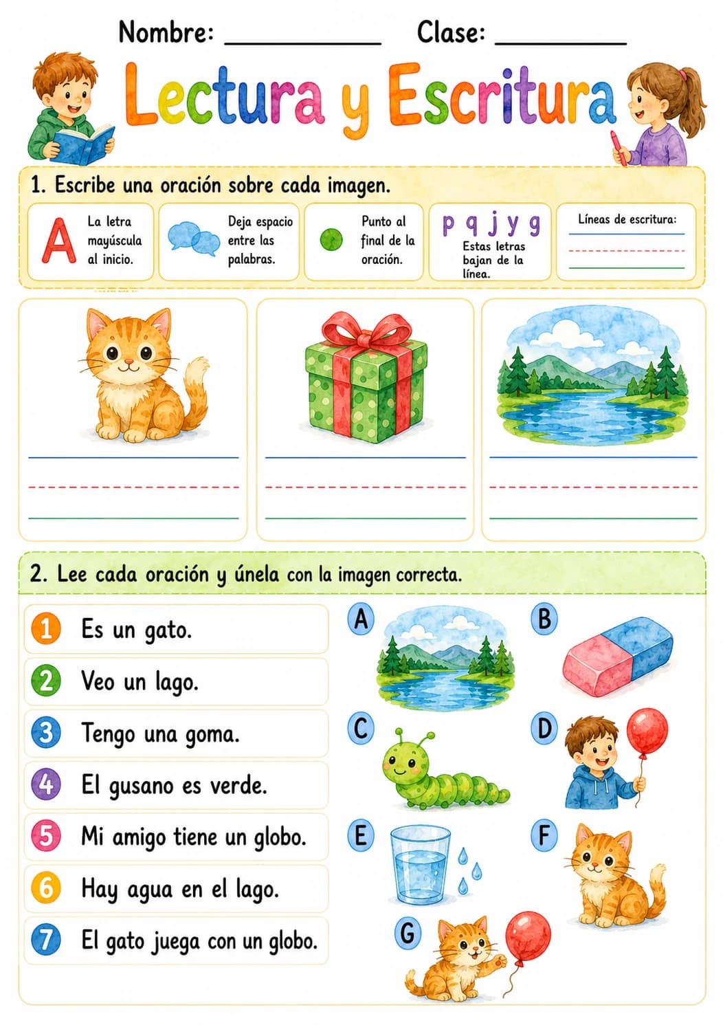 Spanish Letter G Phonics Worksheets Pack page 8 printable worksheet preview