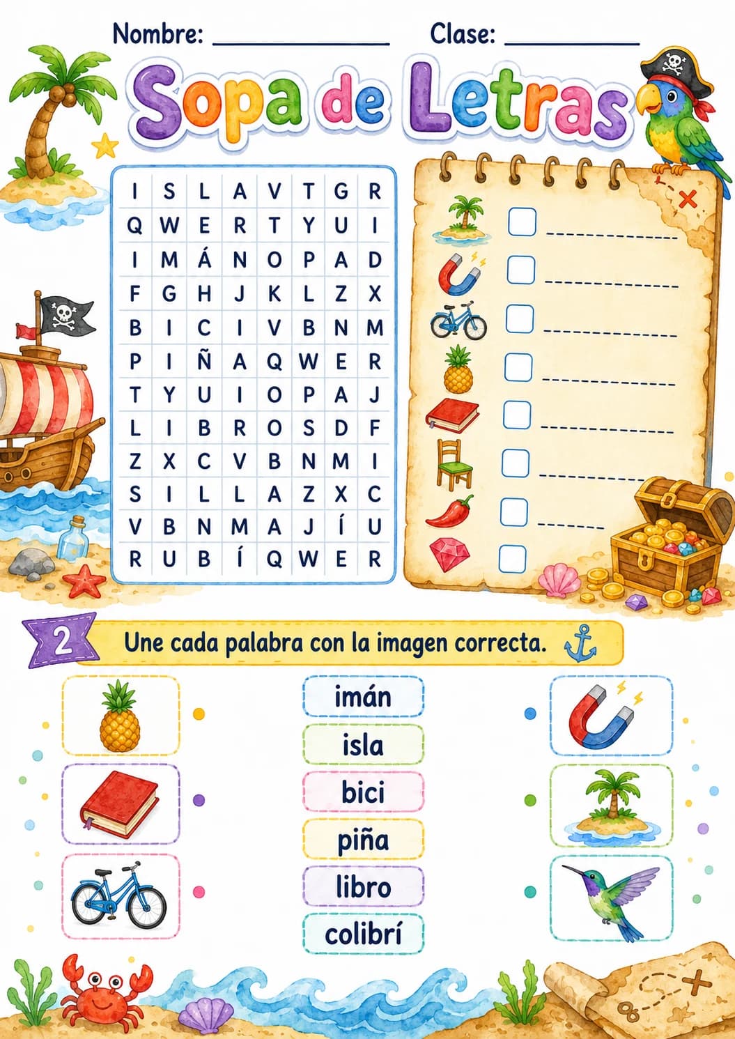 Spanish Letter I Phonics Worksheets Pack page 2 printable worksheet preview