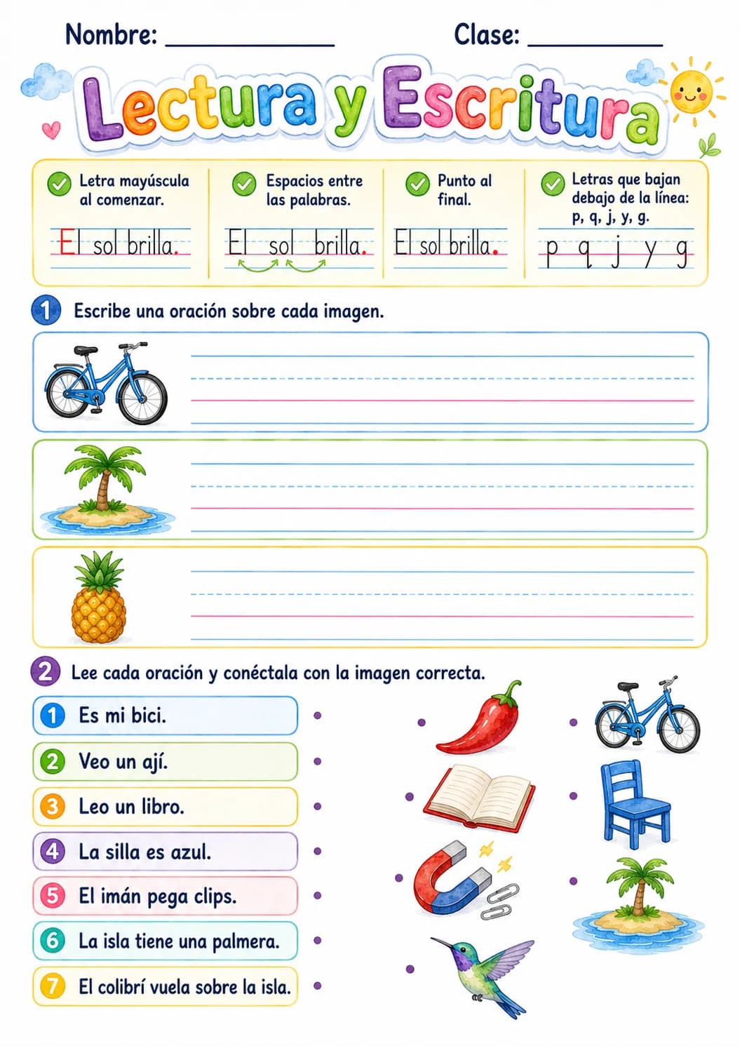 Spanish Letter I Phonics Worksheets Pack page 5 printable worksheet preview