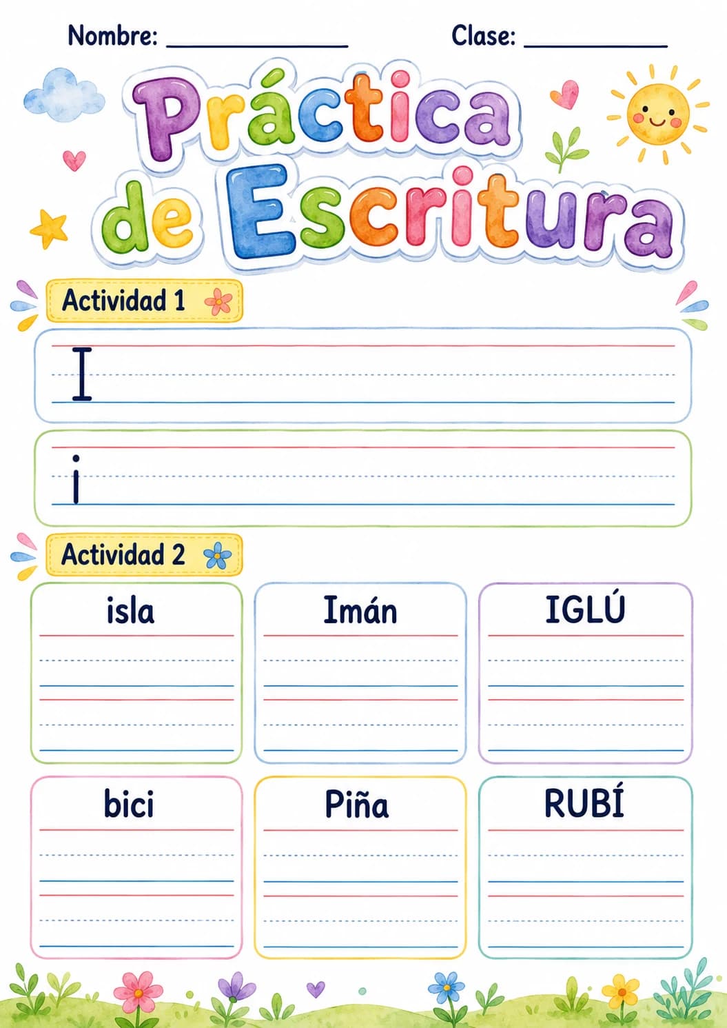 Spanish Letter I Phonics Worksheets Pack page 6 printable worksheet preview