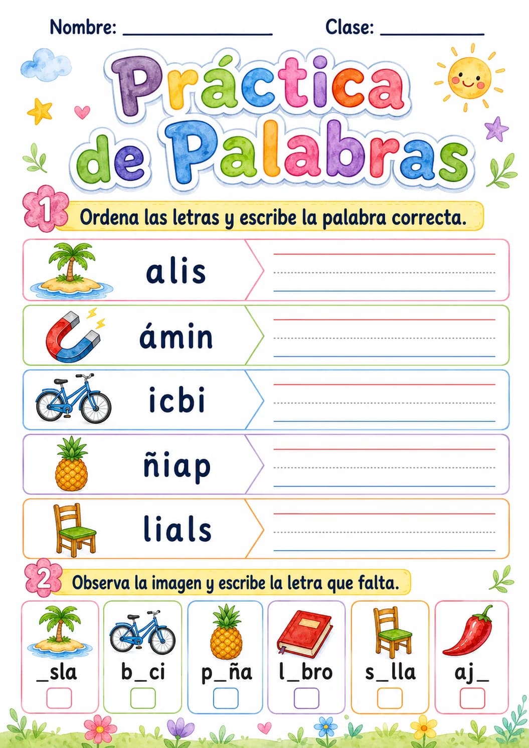 Spanish Letter I Phonics Worksheets Pack page 7 printable worksheet preview