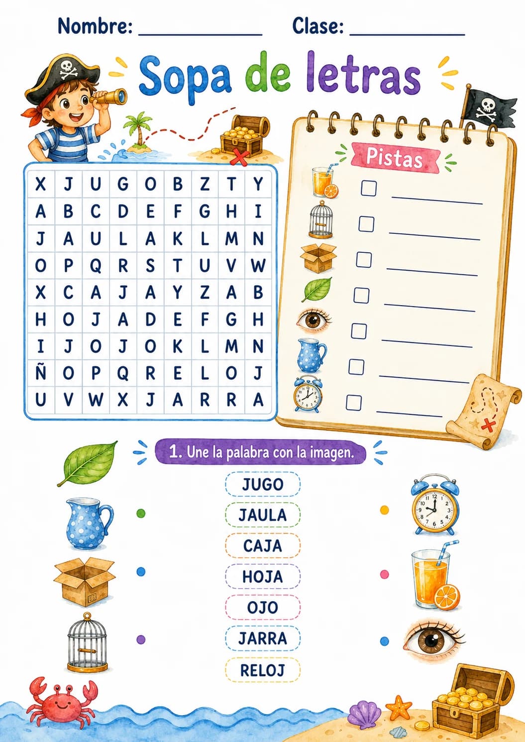 Spanish Letter J Phonics Worksheets Pack page 7 printable worksheet preview