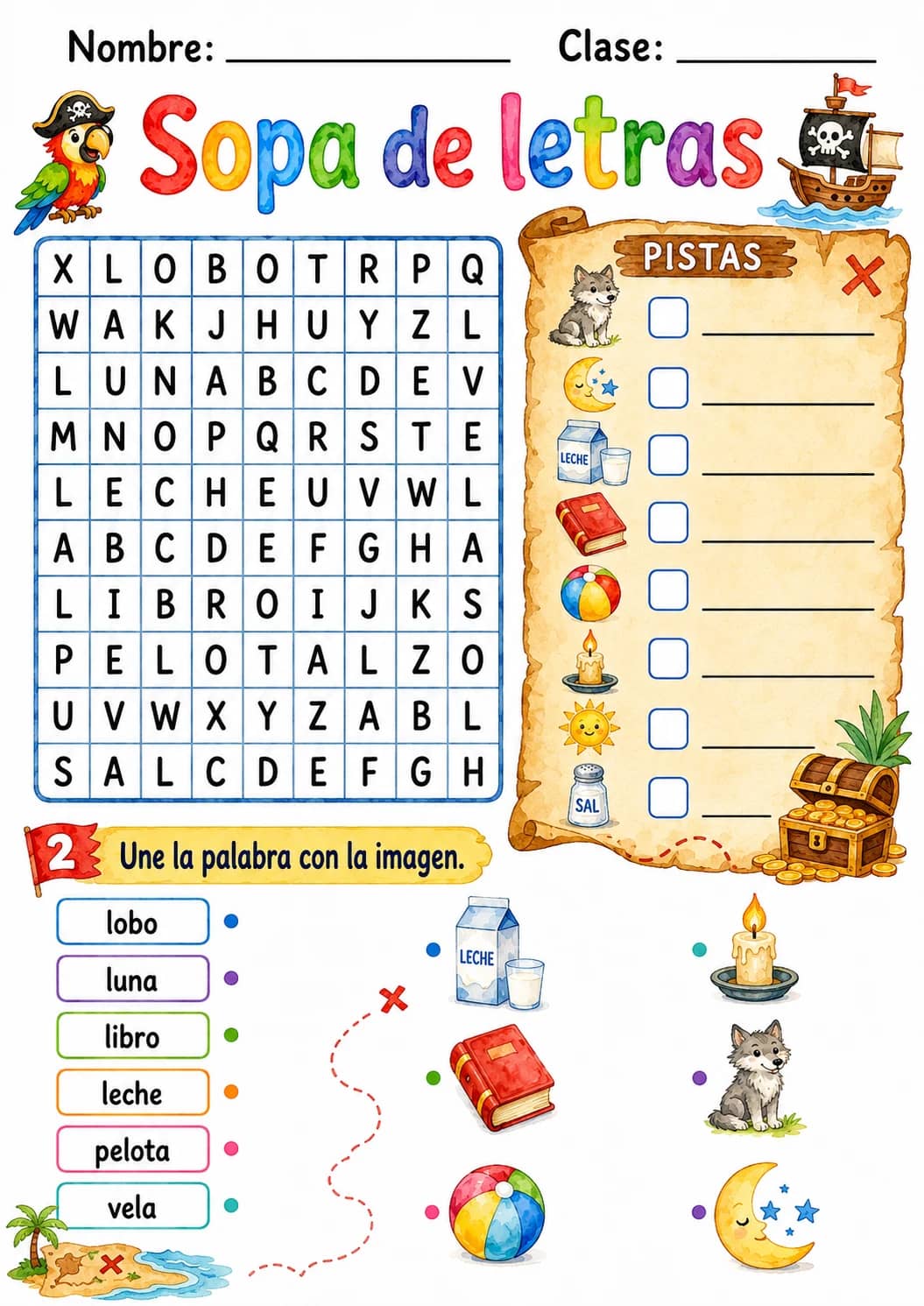 Spanish Letter L Phonics Worksheets Pack printable worksheet pack preview from KiwiBee