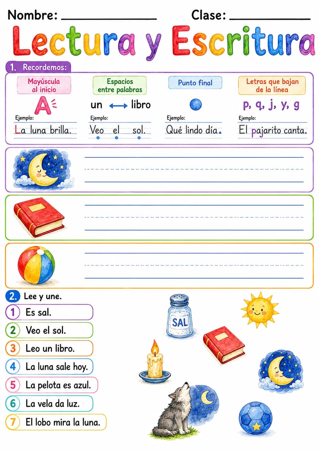 Spanish Letter L Phonics Worksheets Pack page 9 printable worksheet preview