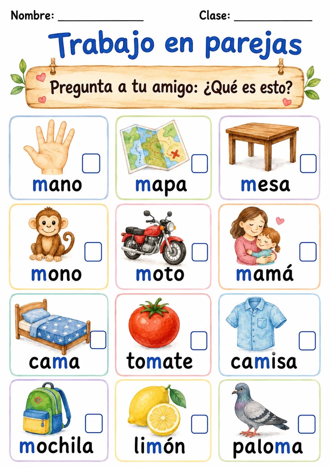 Spanish Letter M Phonics Worksheets Pack page 3 printable worksheet preview