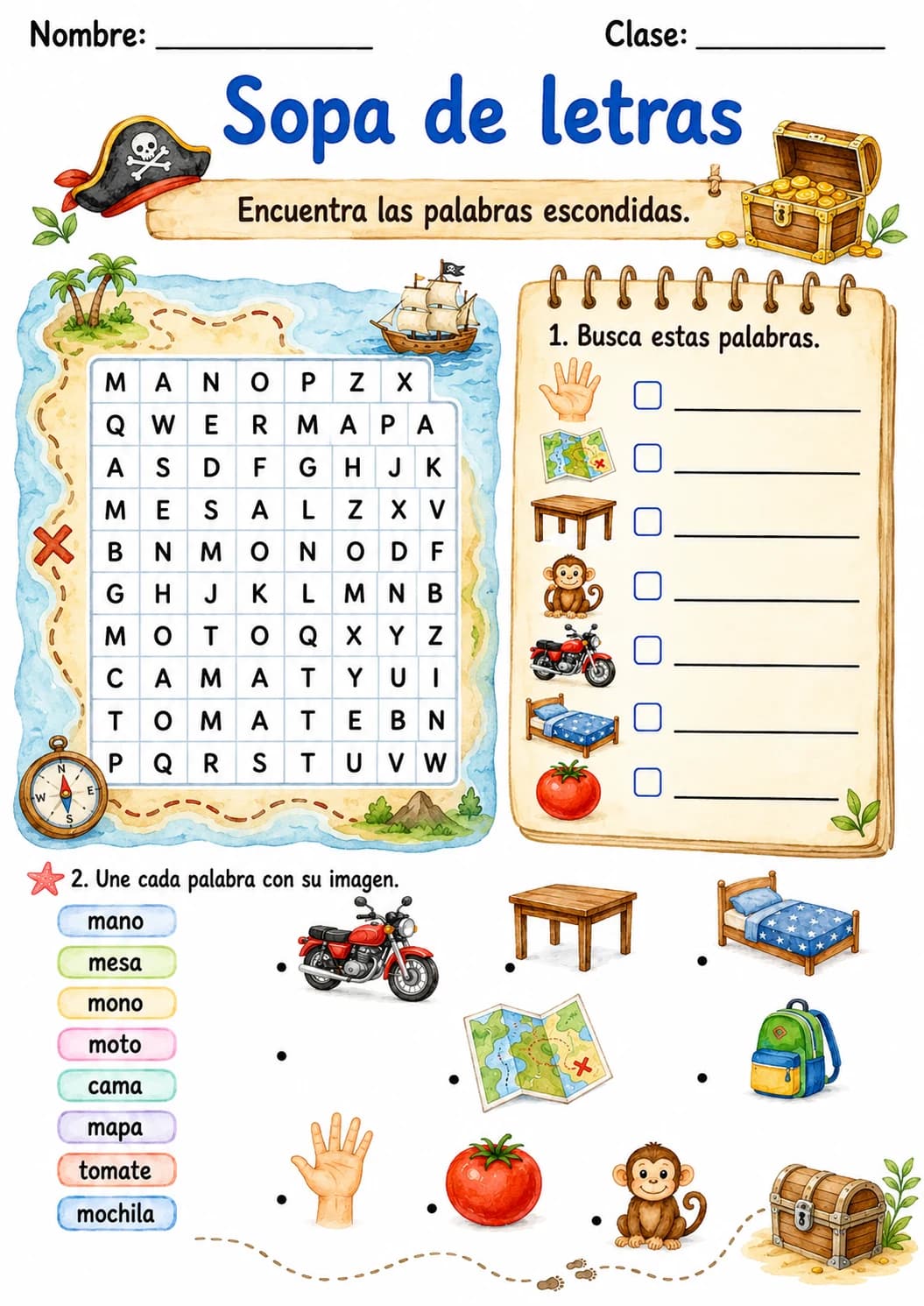 Spanish Letter M Phonics Worksheets Pack page 5 printable worksheet preview