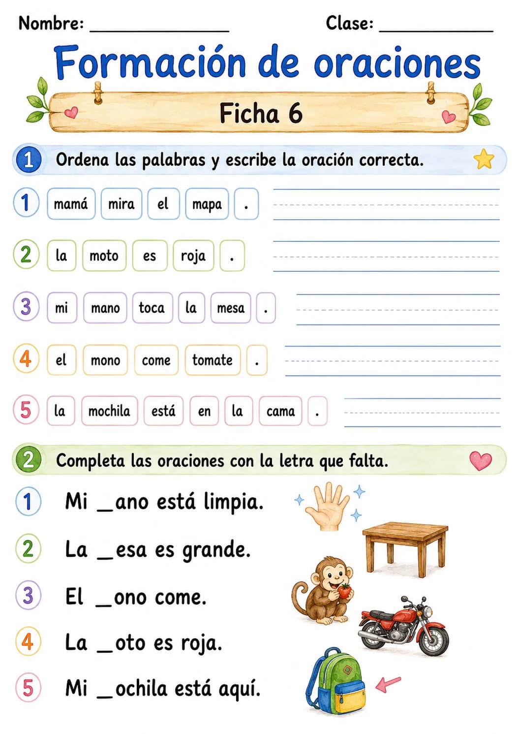 Spanish Letter M Phonics Worksheets Pack page 6 printable worksheet preview