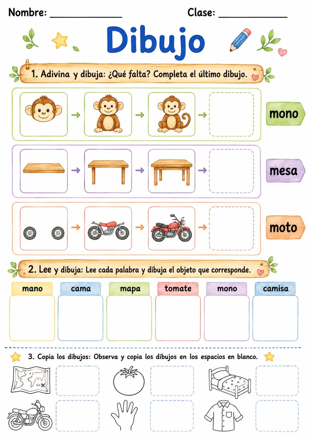 Spanish Letter M Phonics Worksheets Pack page 7 printable worksheet preview