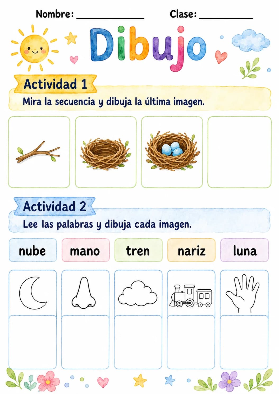 Spanish Letter N Phonics Worksheets Pack page 7 printable worksheet preview