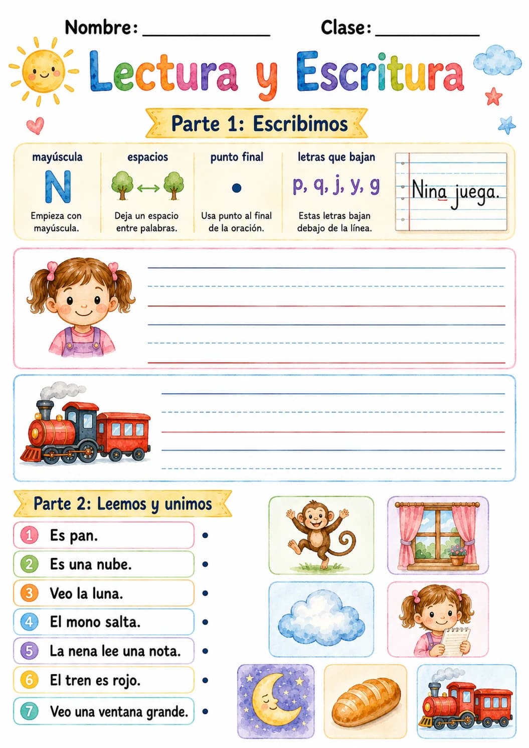 Spanish Letter N Phonics Worksheets Pack page 8 printable worksheet preview