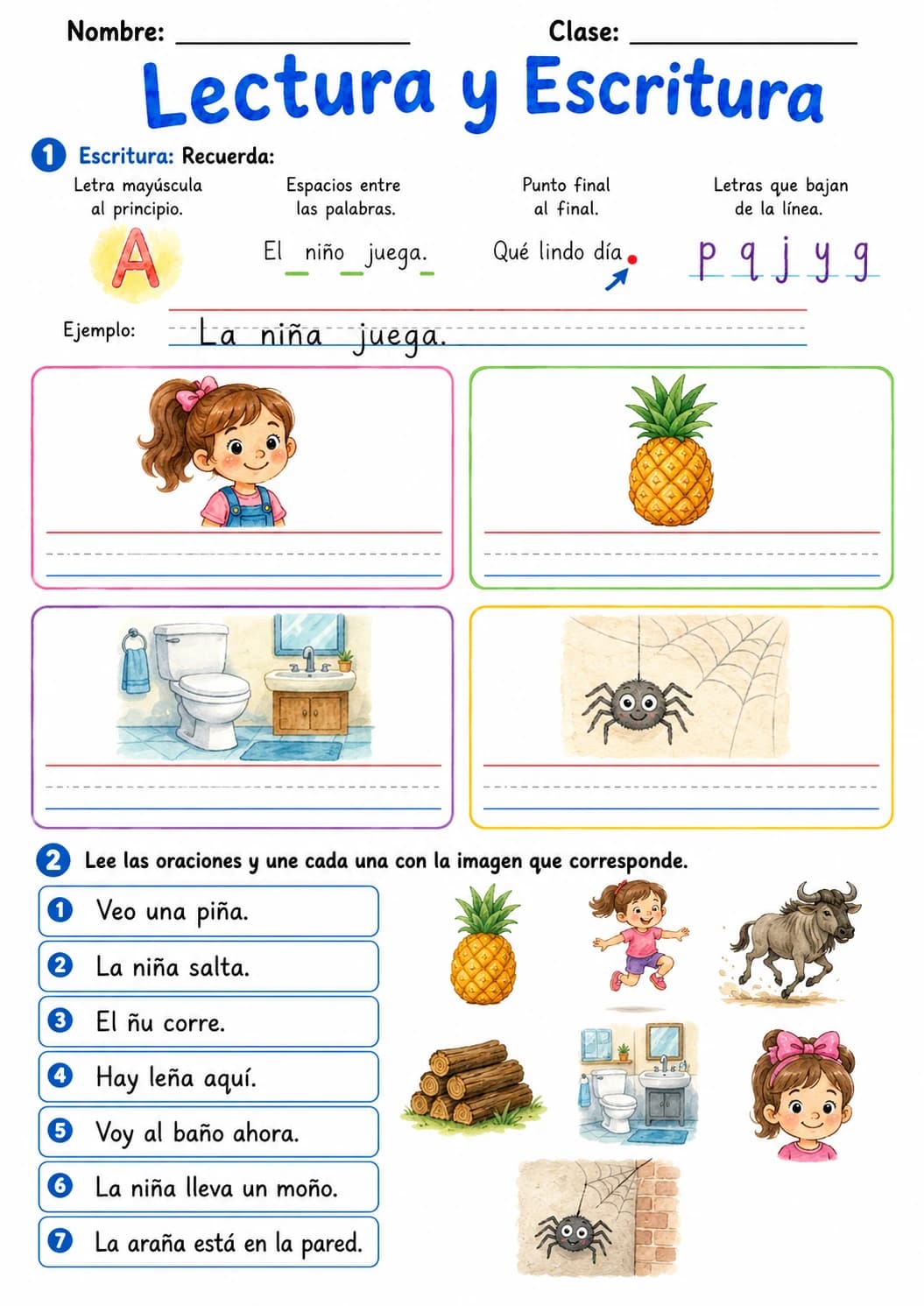 Spanish Letter Ñ Phonics Worksheets Pack page 8 printable worksheet preview