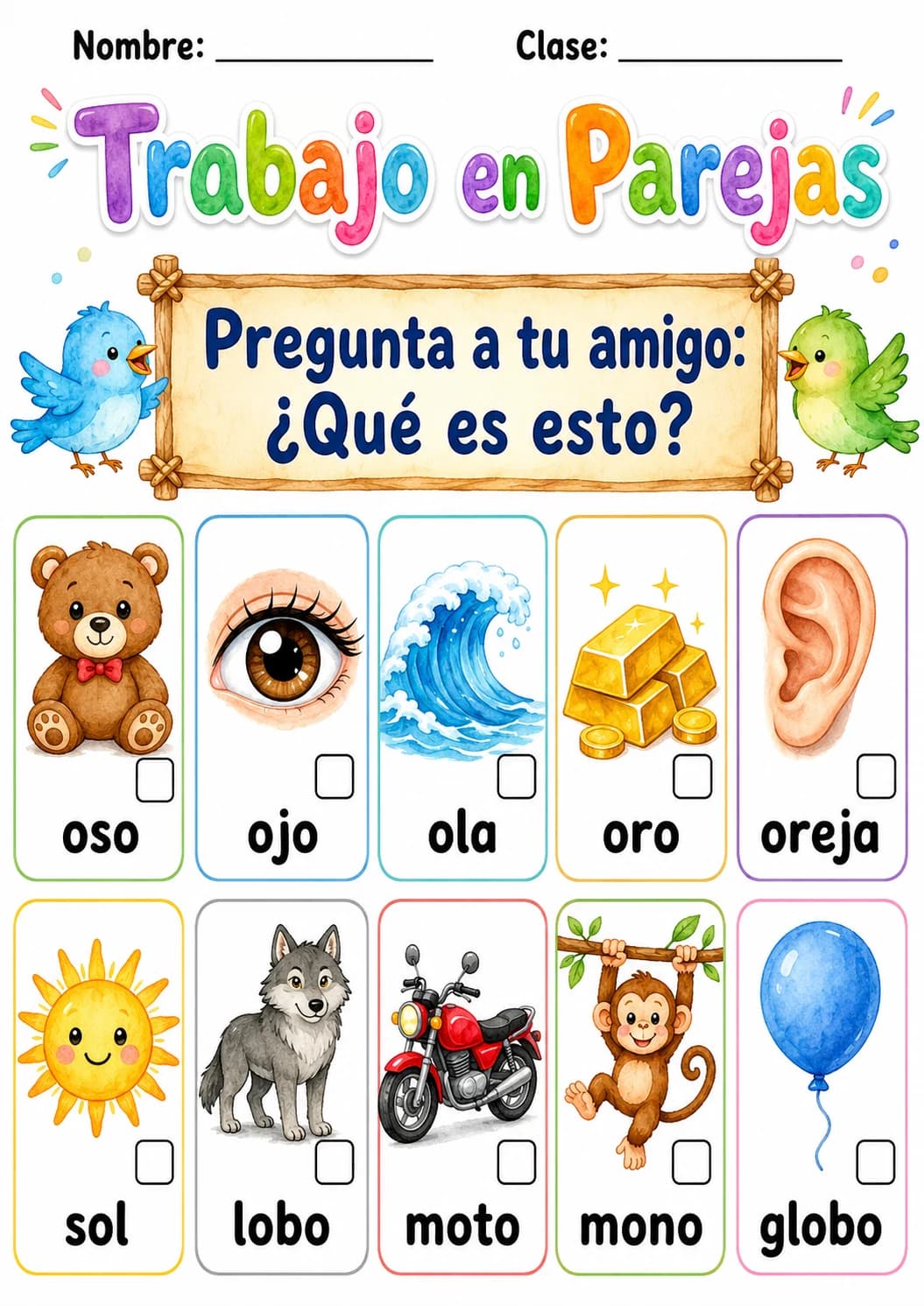 Spanish Letter O Phonics Worksheets Pack page 3 printable worksheet preview