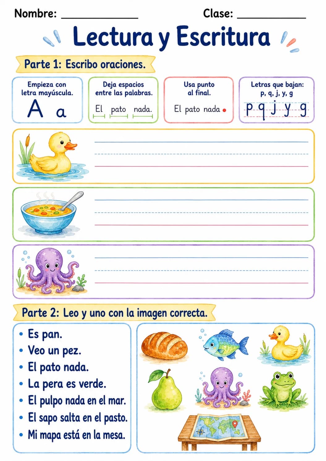 Spanish Letter P Phonics Worksheets Pack page 8 printable worksheet preview