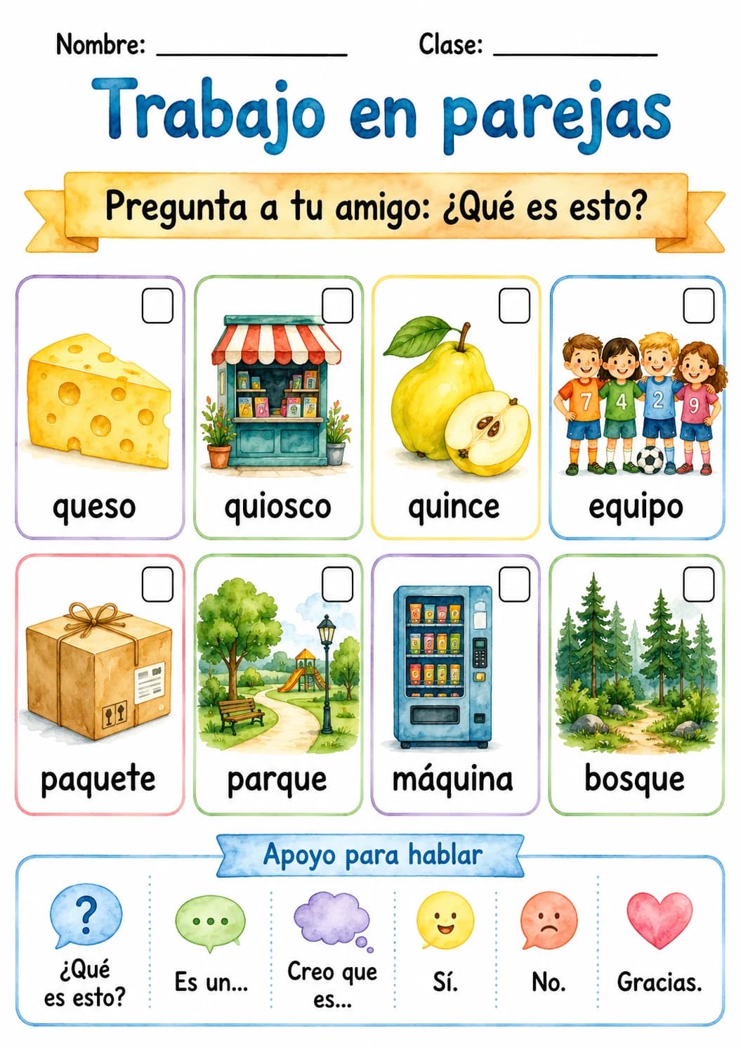 Spanish Letter Q Phonics Worksheets Pack page 3 printable worksheet preview