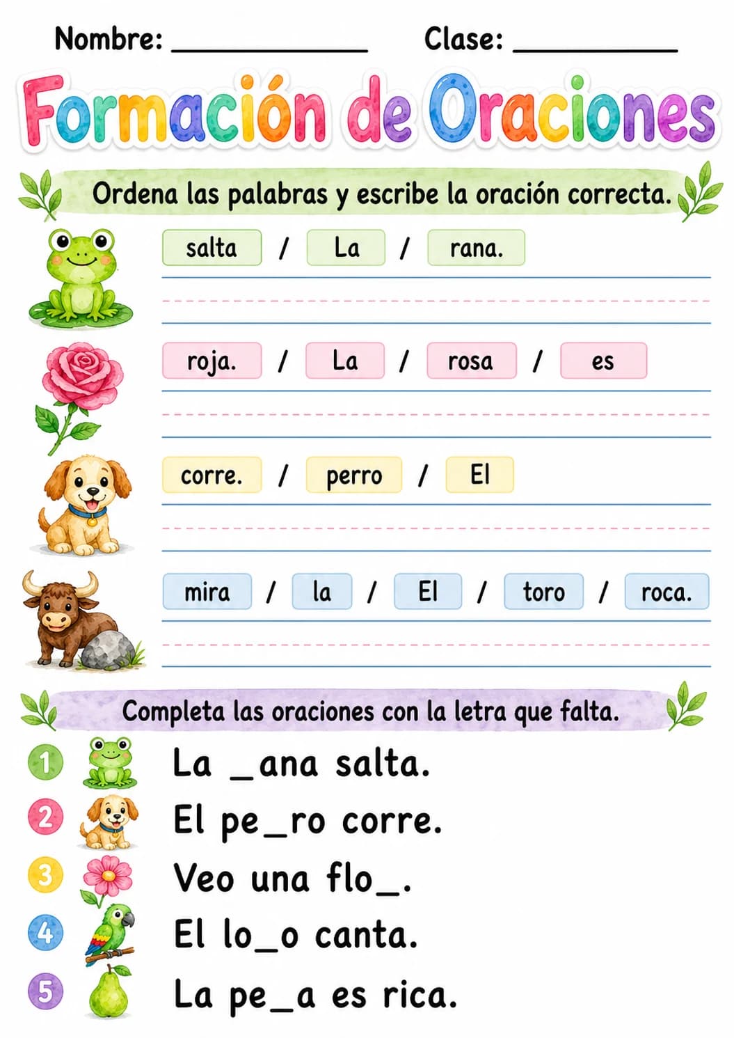 Spanish Letter R Phonics Worksheets Pack page 10 printable worksheet preview