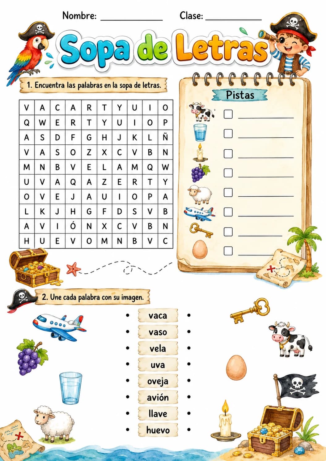 Spanish Letter V Phonics Worksheets Pack page 2 printable worksheet preview