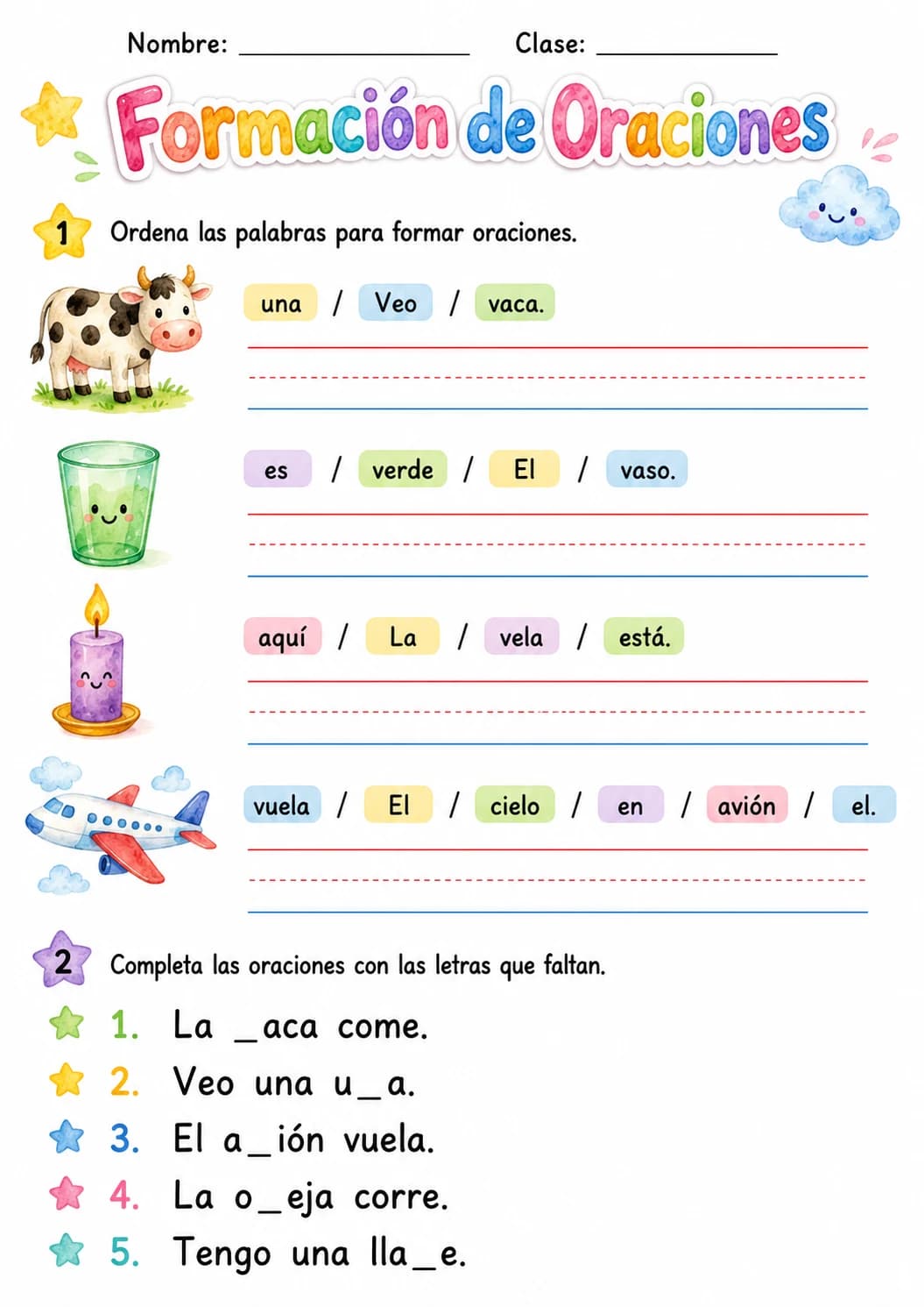 Spanish Letter V Phonics Worksheets Pack page 3 printable worksheet preview