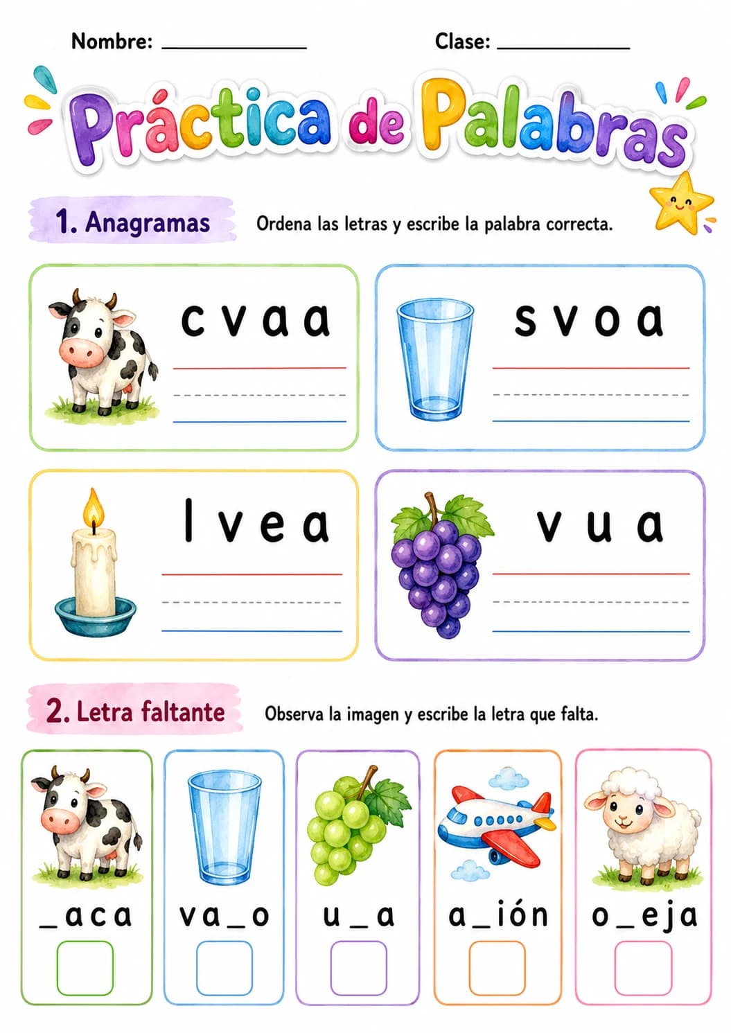 Spanish Letter V Phonics Worksheets Pack page 4 printable worksheet preview