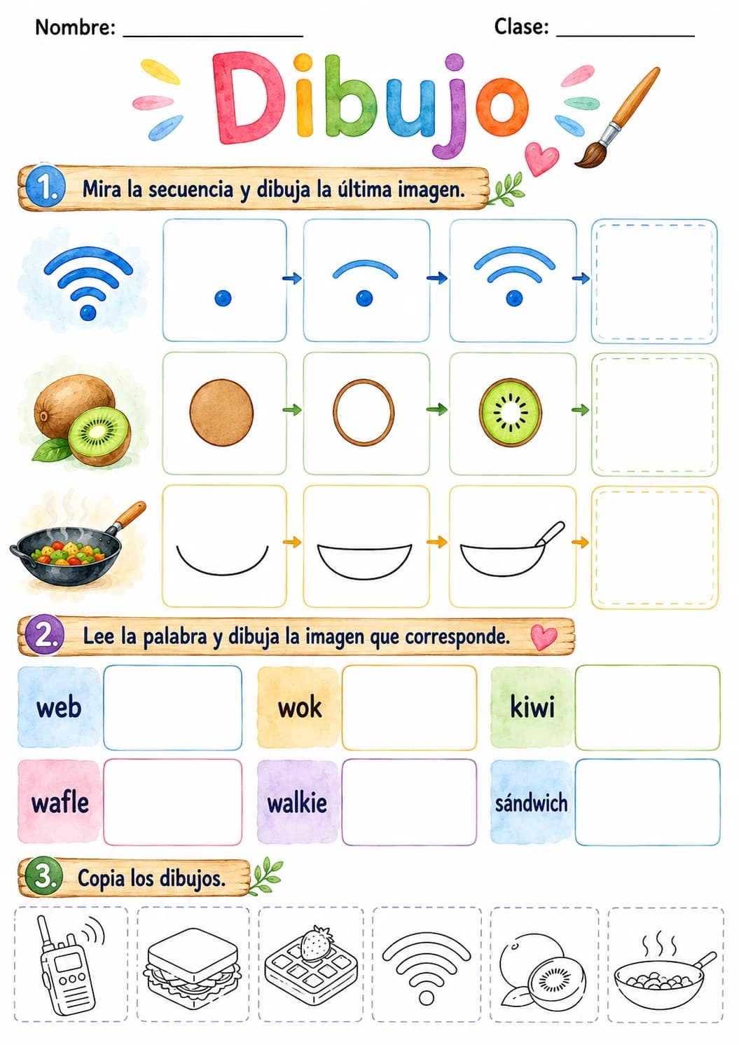 Spanish Letter W Phonics Worksheets Pack page 2 printable worksheet preview