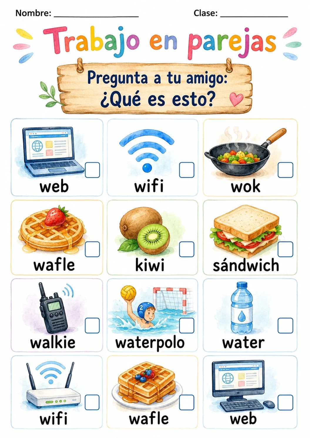 Spanish Letter W Phonics Worksheets Pack page 3 printable worksheet preview