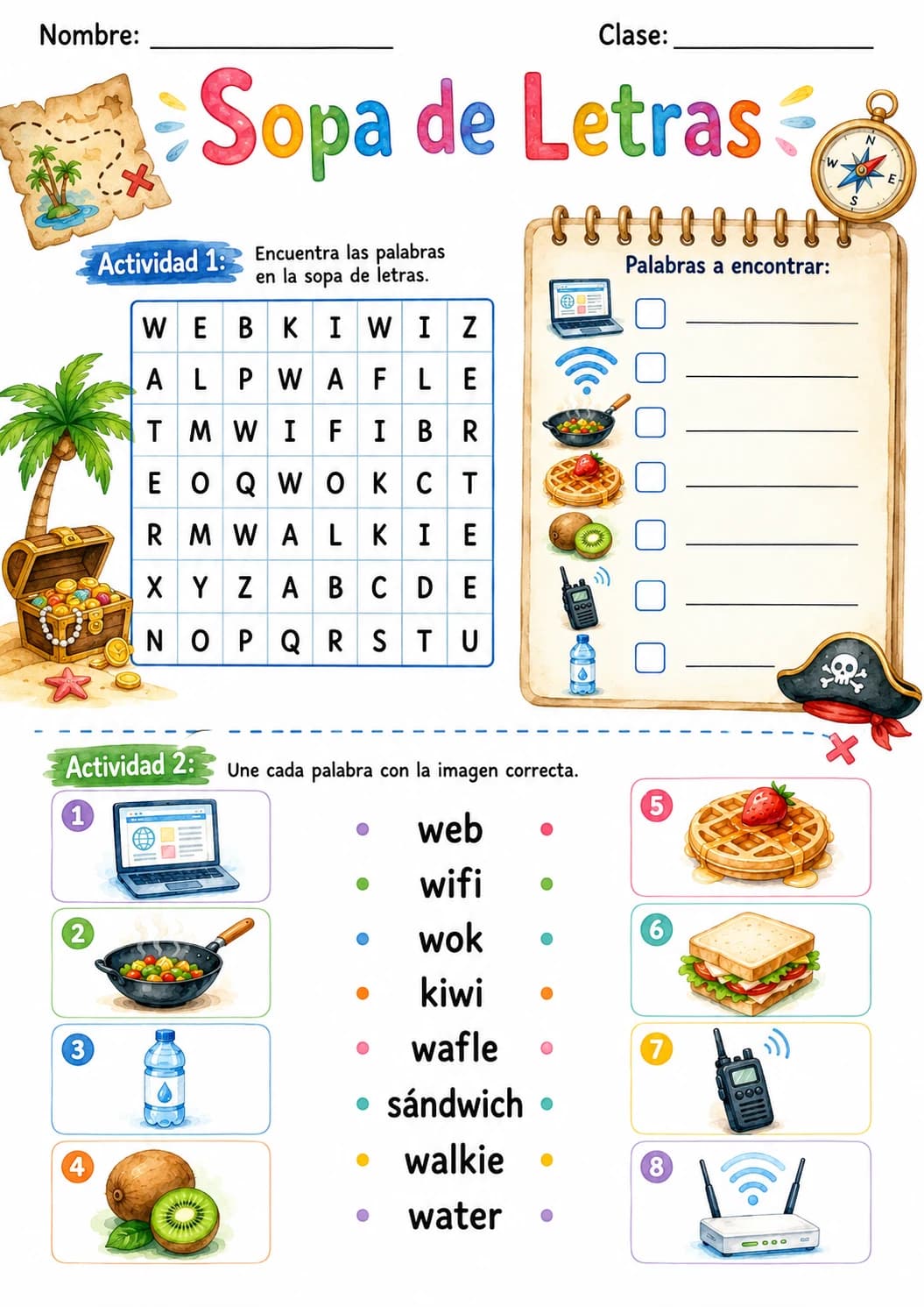 Spanish Letter W Phonics Worksheets Pack page 9 printable worksheet preview