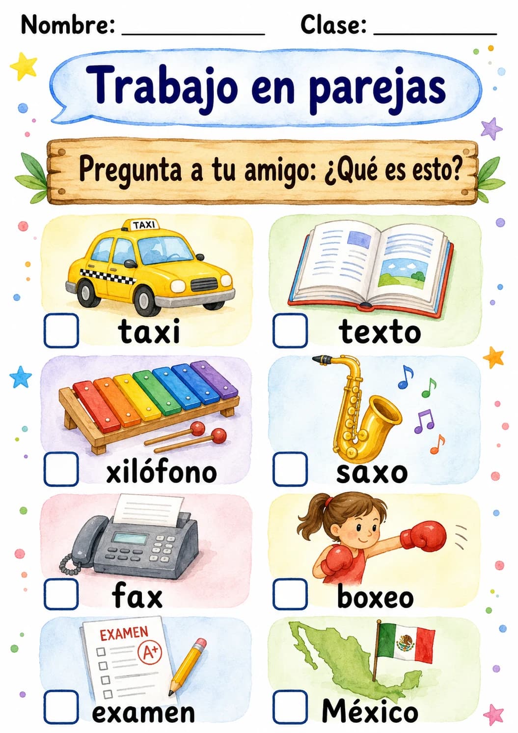 Spanish Letter X Phonics Worksheets Pack page 3 printable worksheet preview