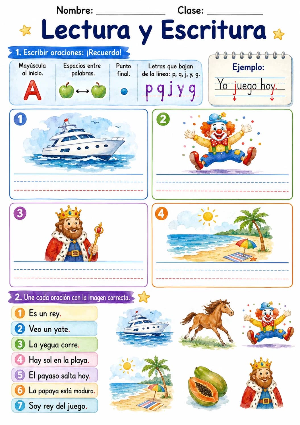 Spanish Letter Y Phonics Worksheets Pack printable worksheet pack preview from KiwiBee