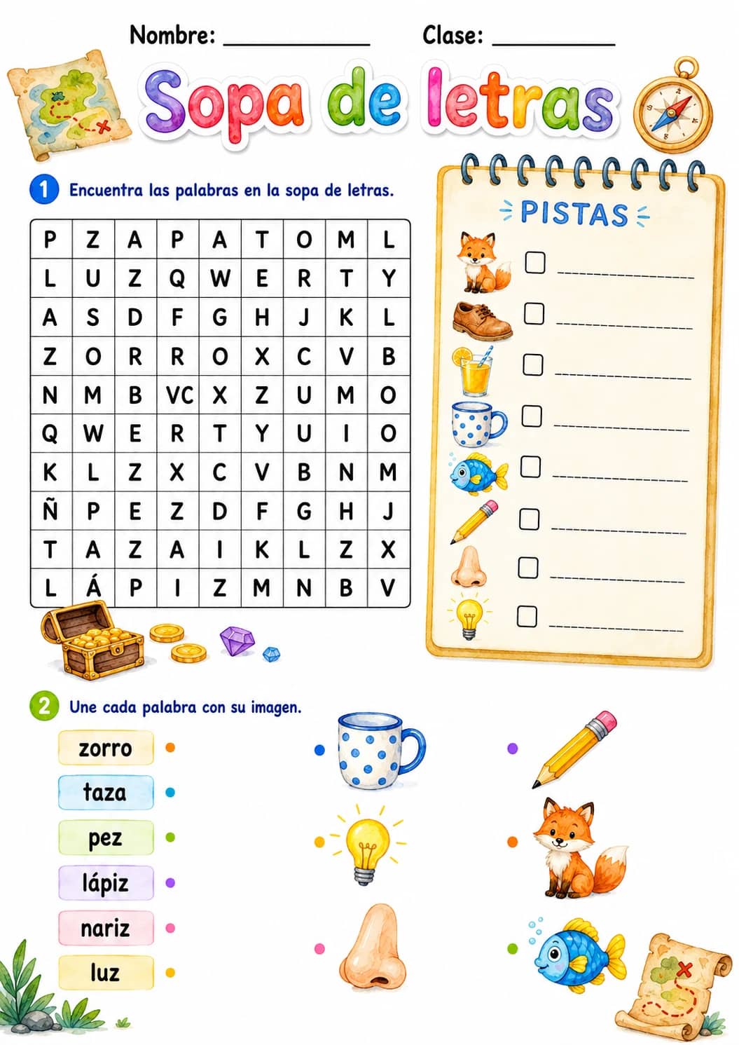 Spanish Letter Z Phonics Worksheets Pack printable worksheet pack preview from KiwiBee