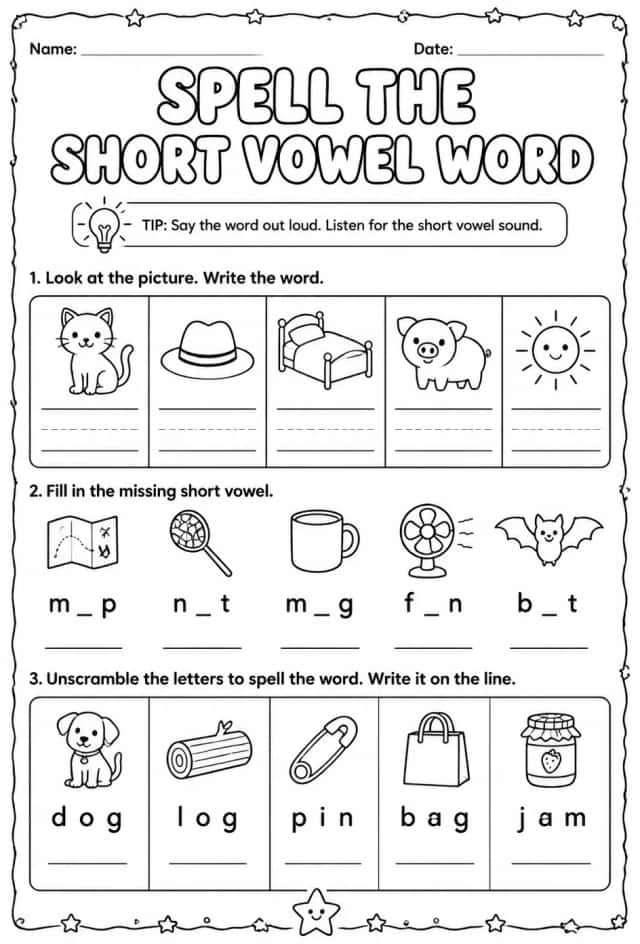 Spell the short vowel word