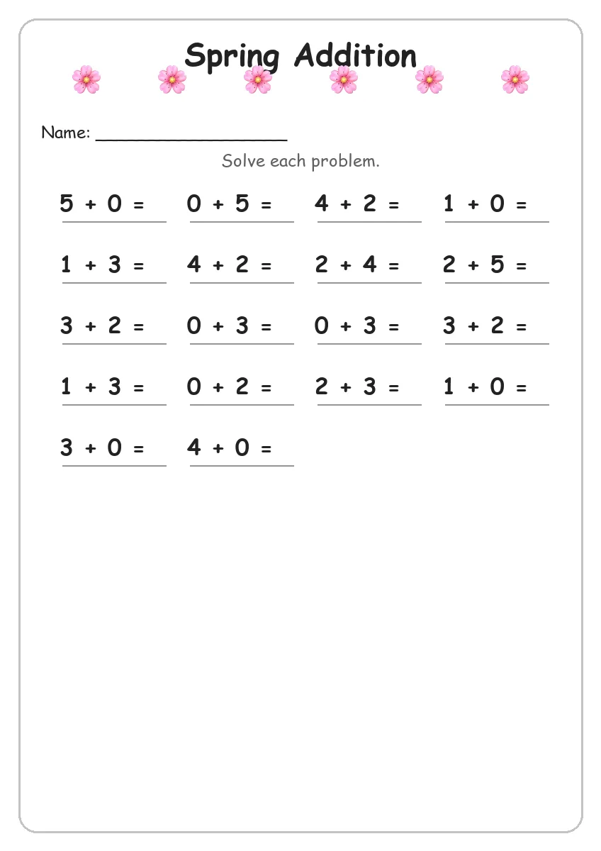 Spring Addition (Kindergarten)