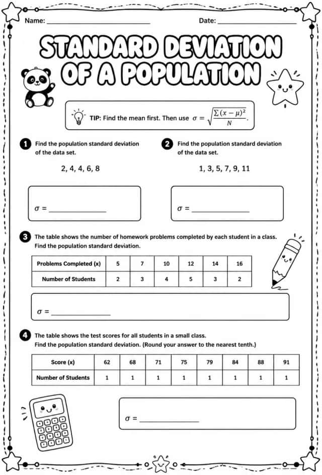 Standard deviation of a population